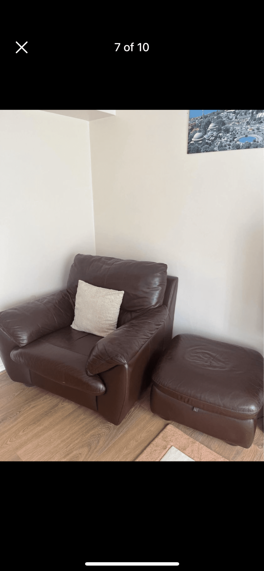 DFS 2 piece brown leather sofa set