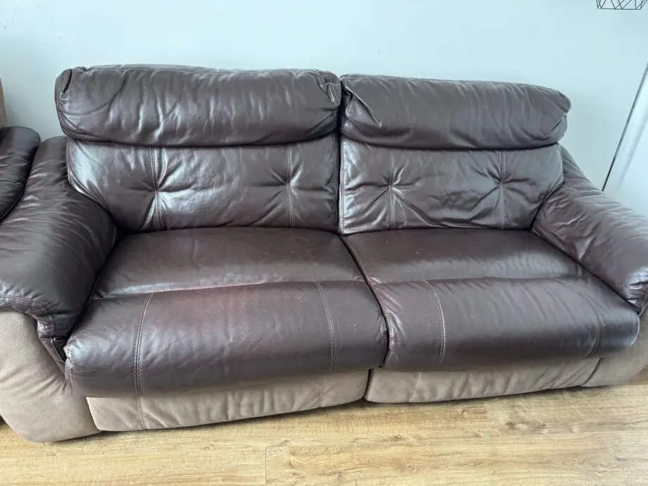Dfs Brand Power Recliner Leather Sofa