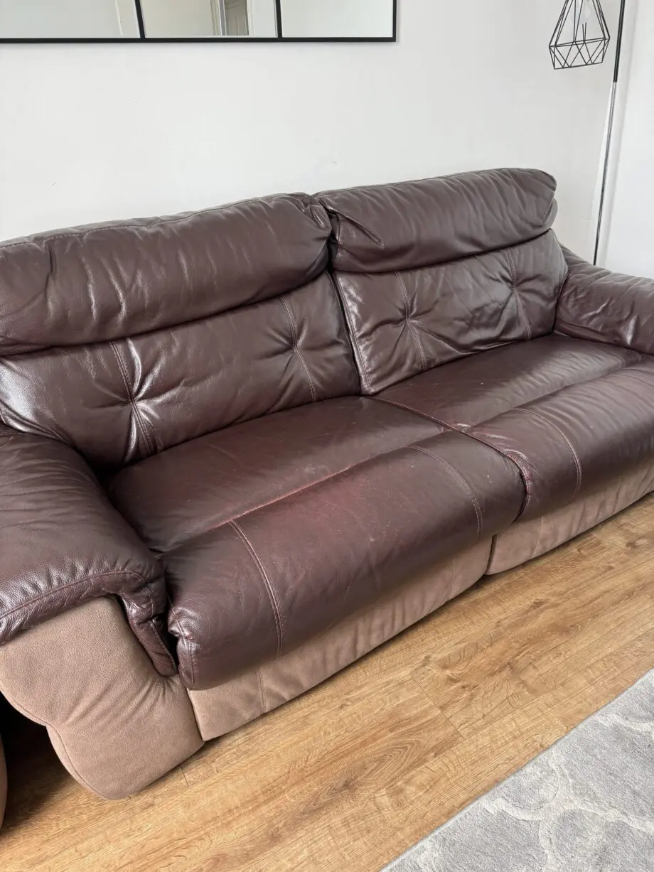 Dfs Brand Power Recliner Leather Sofa