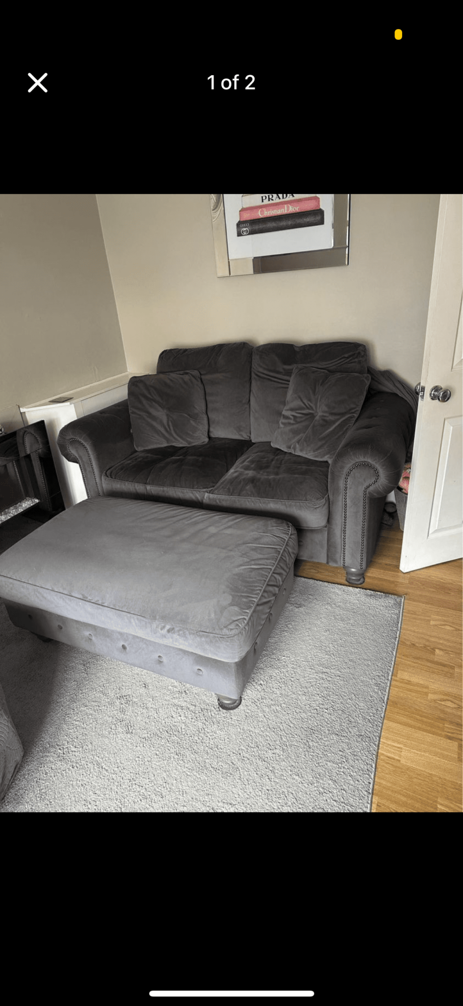 Sofa club 3 piece 2 seater, armchair & pouffe
