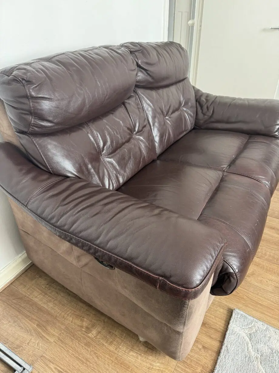 Dfs Brand Power Recliner Leather Sofa