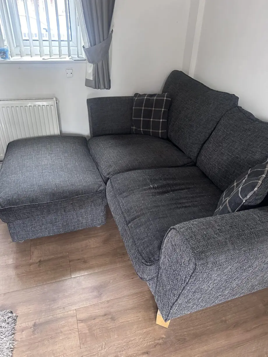 TWO Double Seater Sofas + Footstool