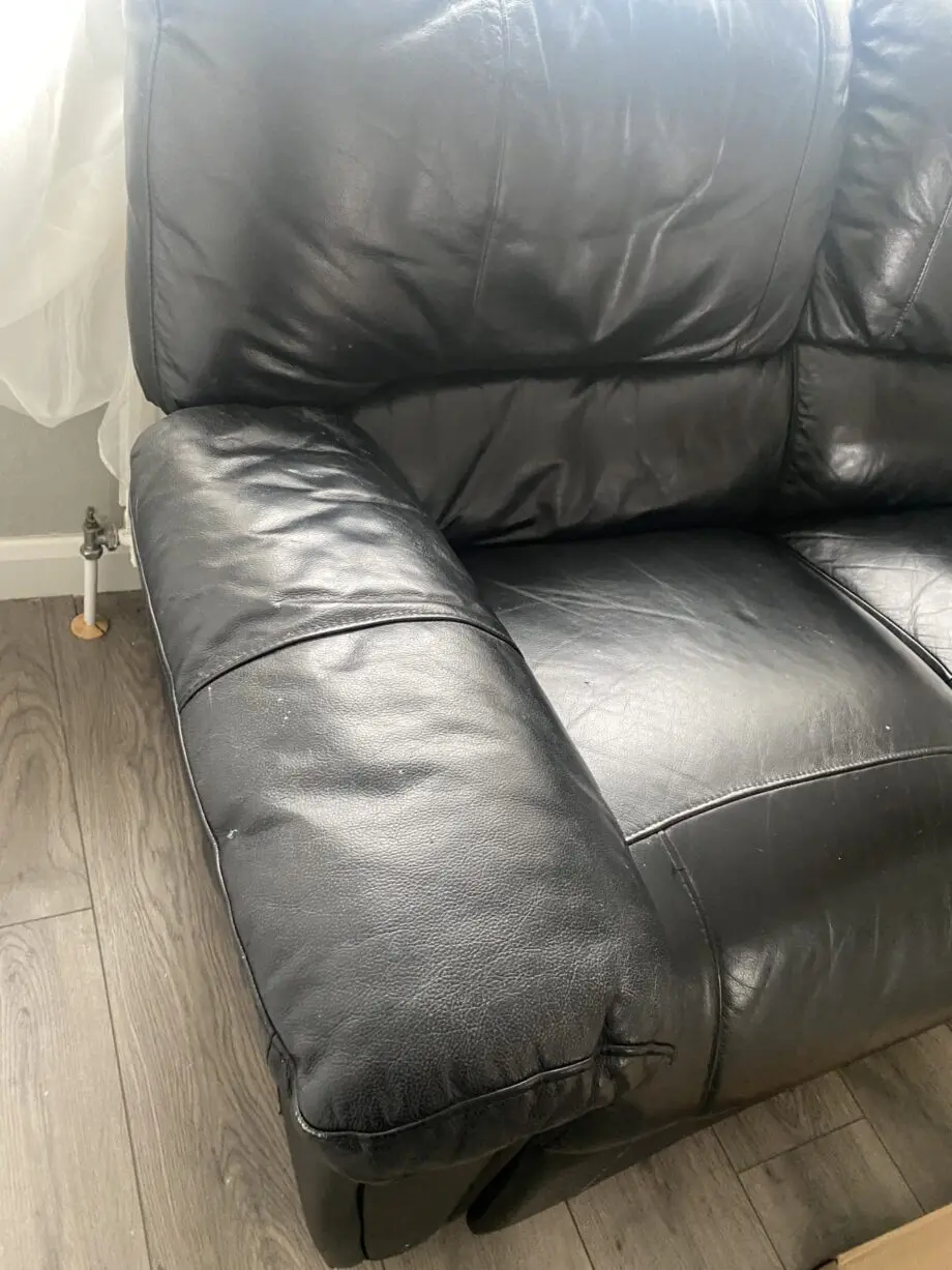 Black Leather Recliner two seater