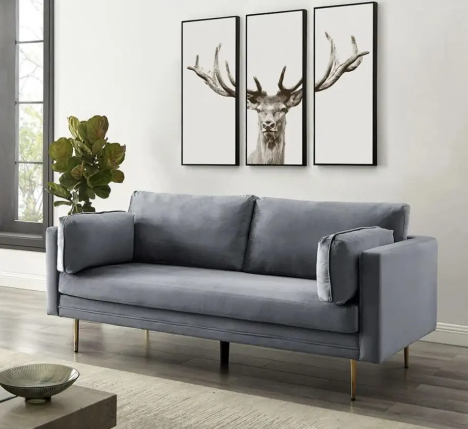 Daals grey velvet sofa