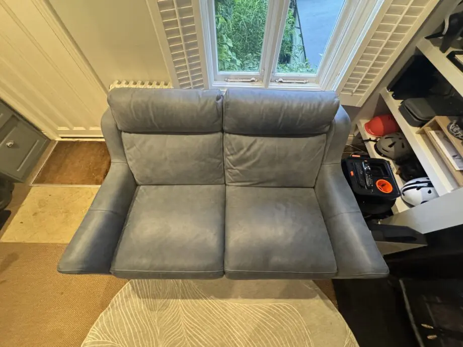 Leather Sofa - Custom John Lewis Elevate Electric Recliner - Showroom Condition