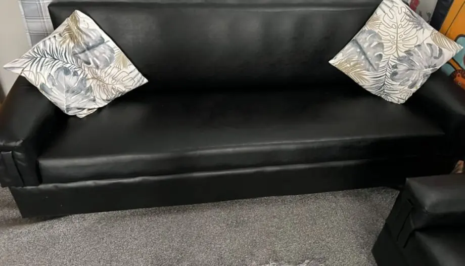 Black sofa bed with storage