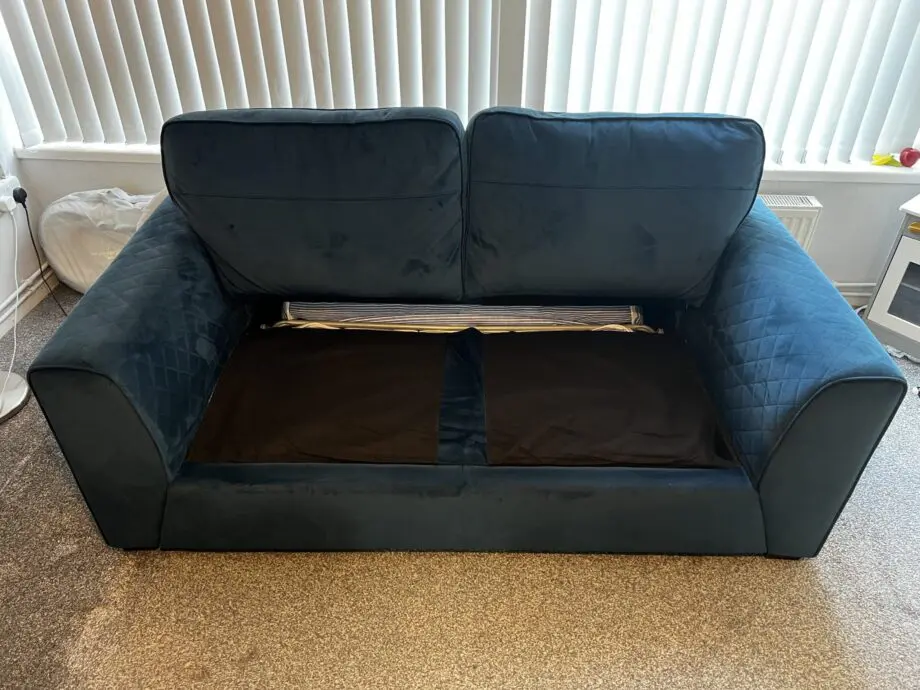 DFS - Orka dark blue - Velvet Large 2 Seater Deluxe Sofa Bed