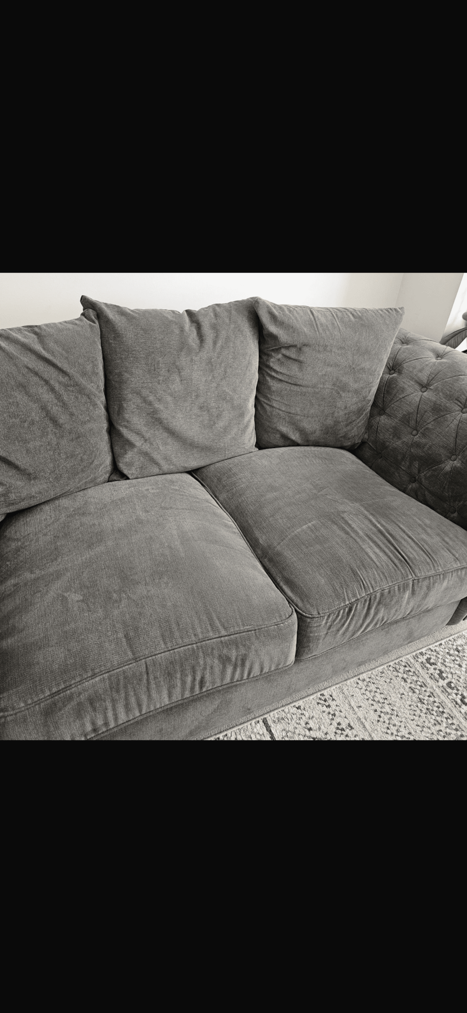 2 Windsor fullback 3 seater sofas and footstool