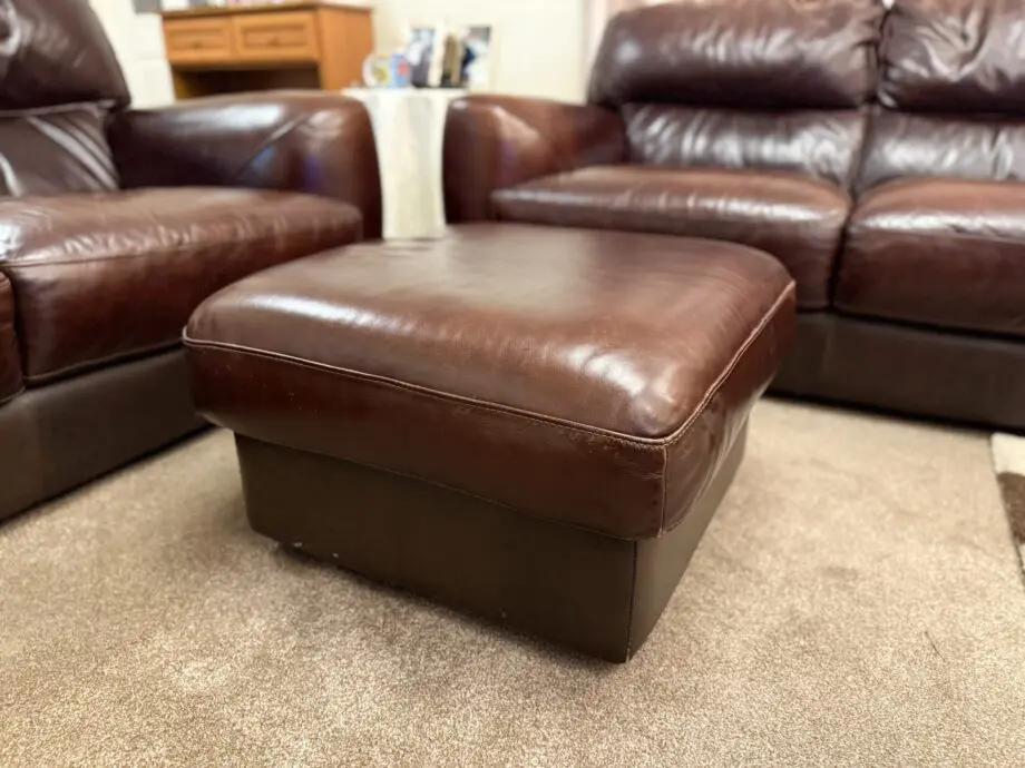 Sofitalia 2 seater sofas & leg rest in Chocolate/Brown