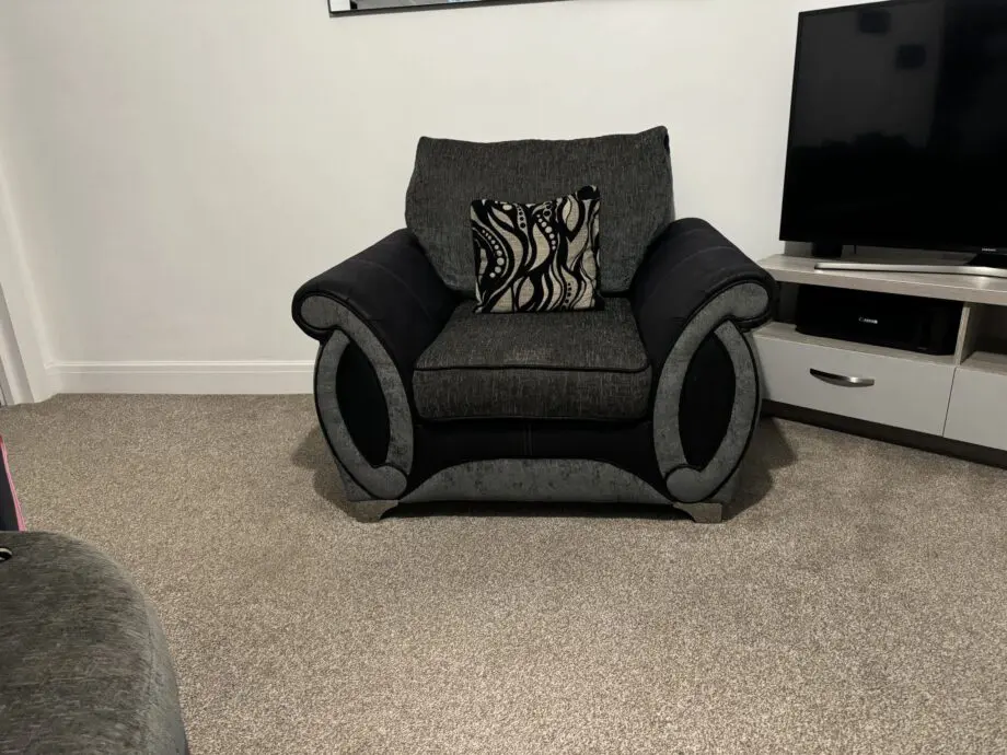 DFS 3 seater sofa, cuddle chair, Armchair & Footstool