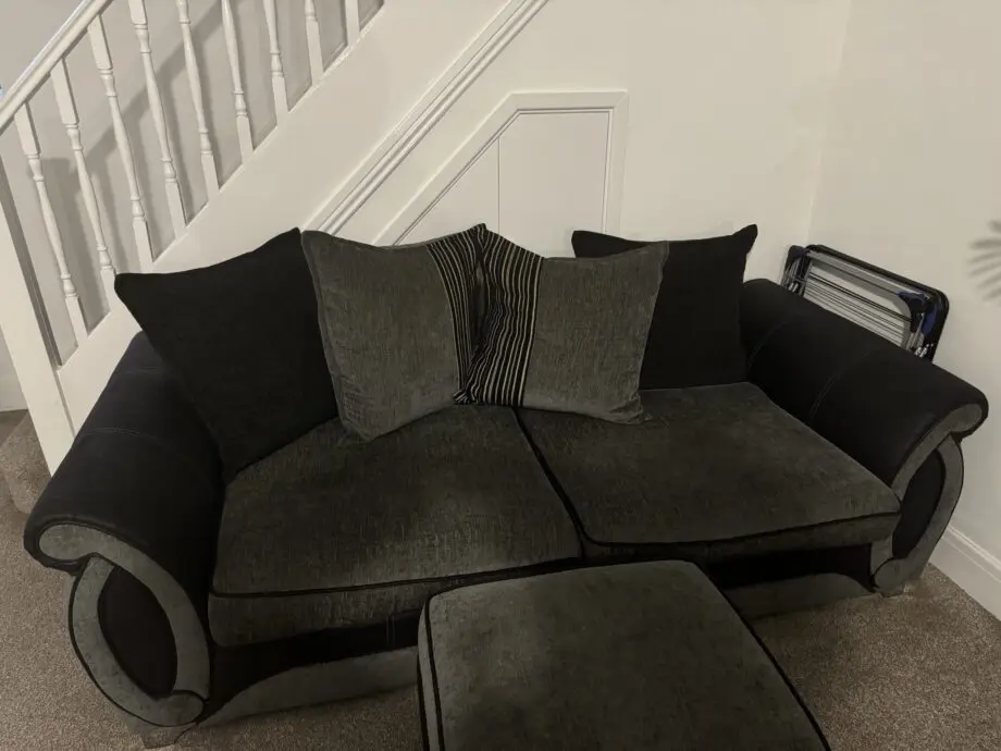 DFS 3 seater sofa, cuddle chair, Armchair & Footstool