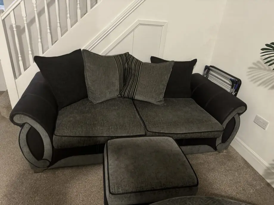 DFS 3 seater sofa, cuddle chair, Armchair & Footstool