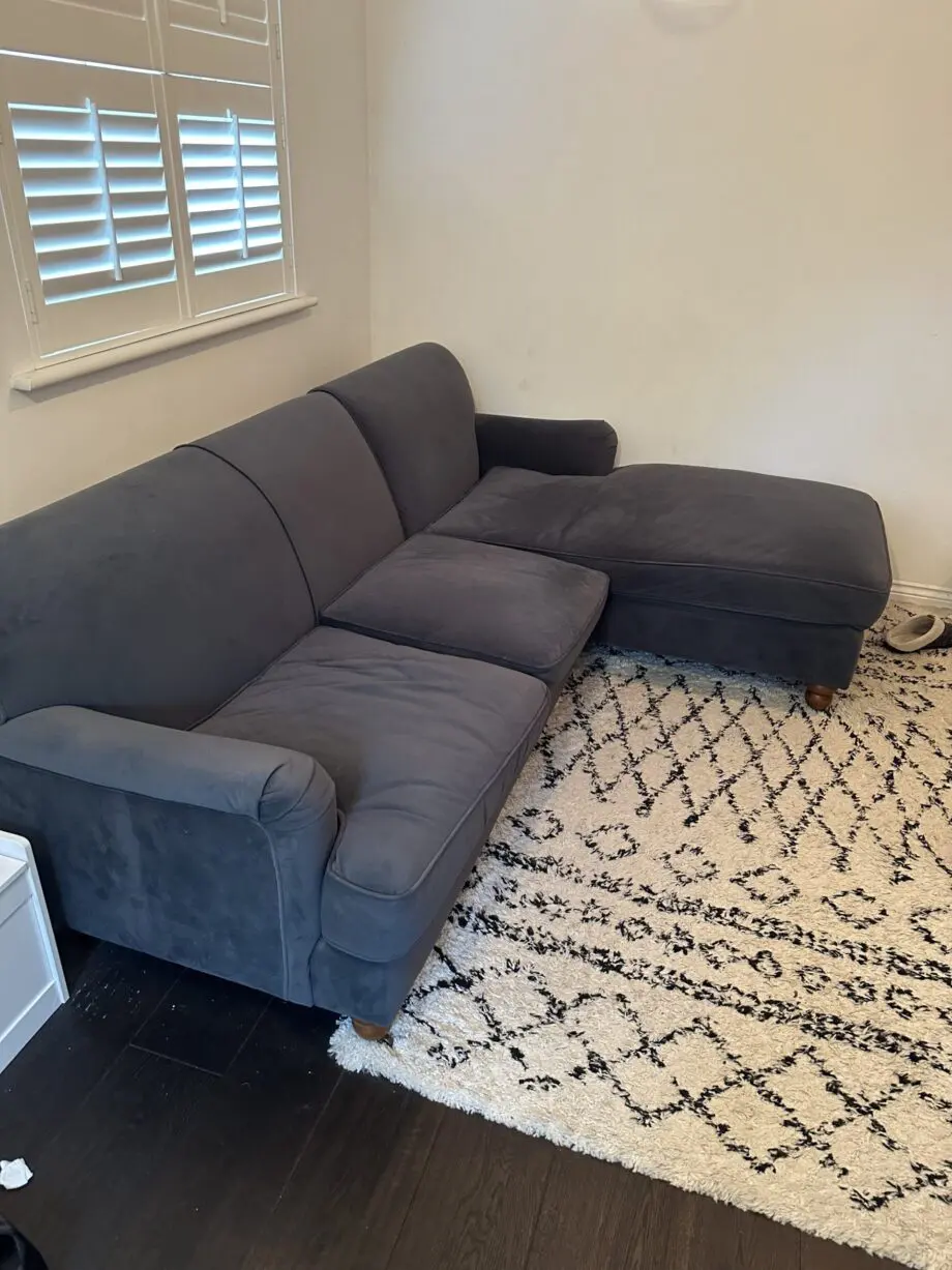 L/H L shaped couch from Made.com - Midnight blue