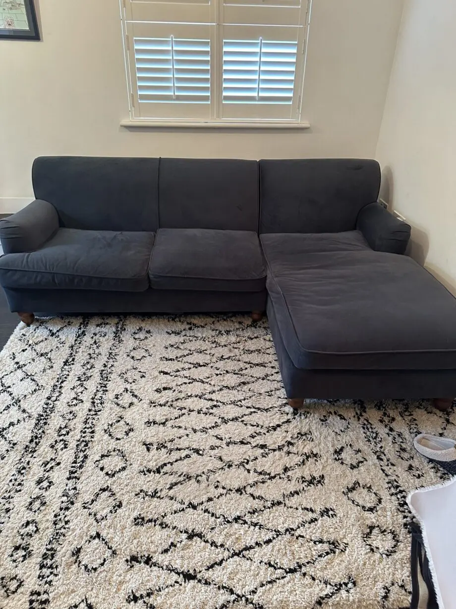 L/H L shaped couch from Made.com - Midnight blue