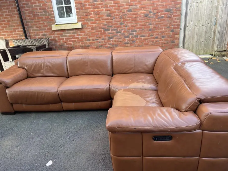 3 Seater Corner Leather Caramel