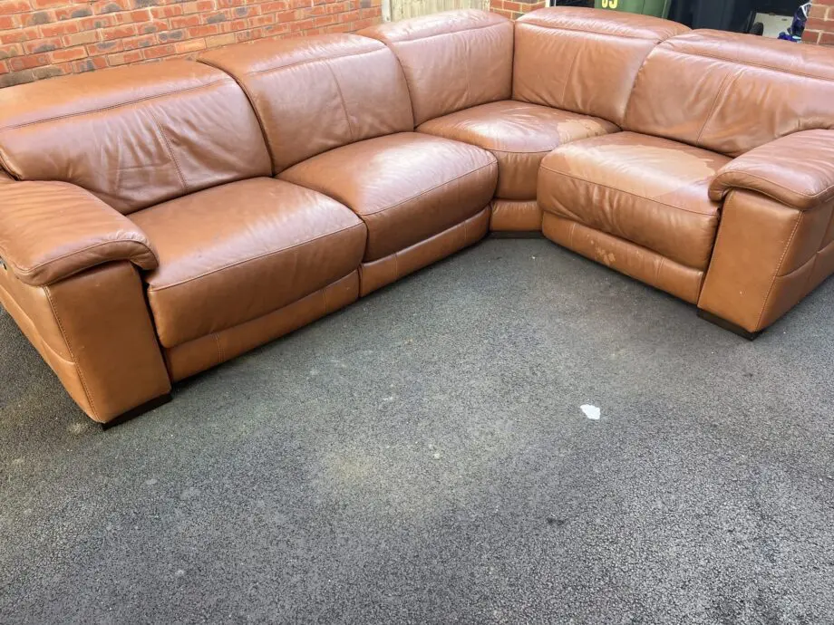 3 Seater Corner Leather Caramel