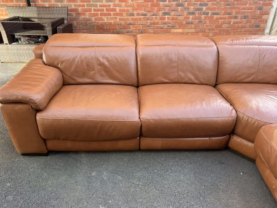 3 Seater Corner Leather Caramel