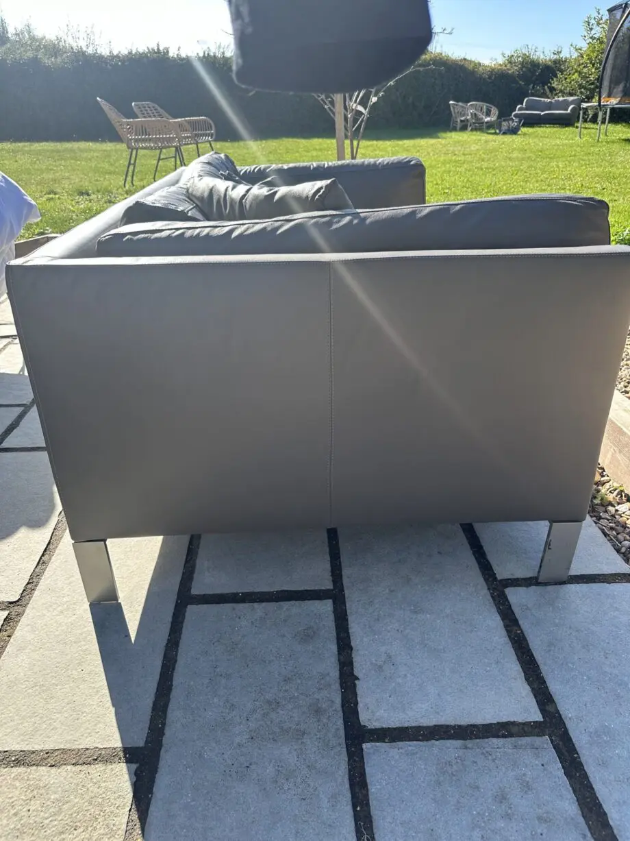 Habitat Grey Leather Sofa