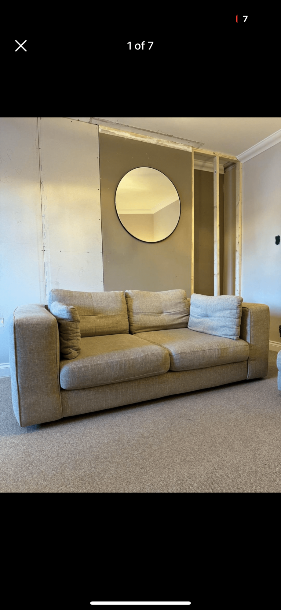 DFS Tenby grand designs mink sofa, cuddle chair and foot stool