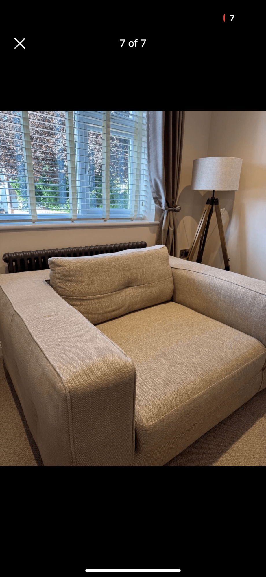 DFS Tenby grand designs mink sofa, cuddle chair and foot stool