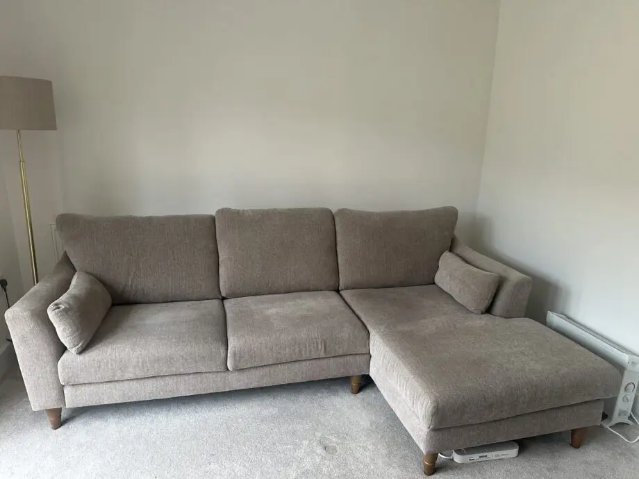 Sofa Club Chenile ‘Biscuit’ 3 seat right hand corner sofa