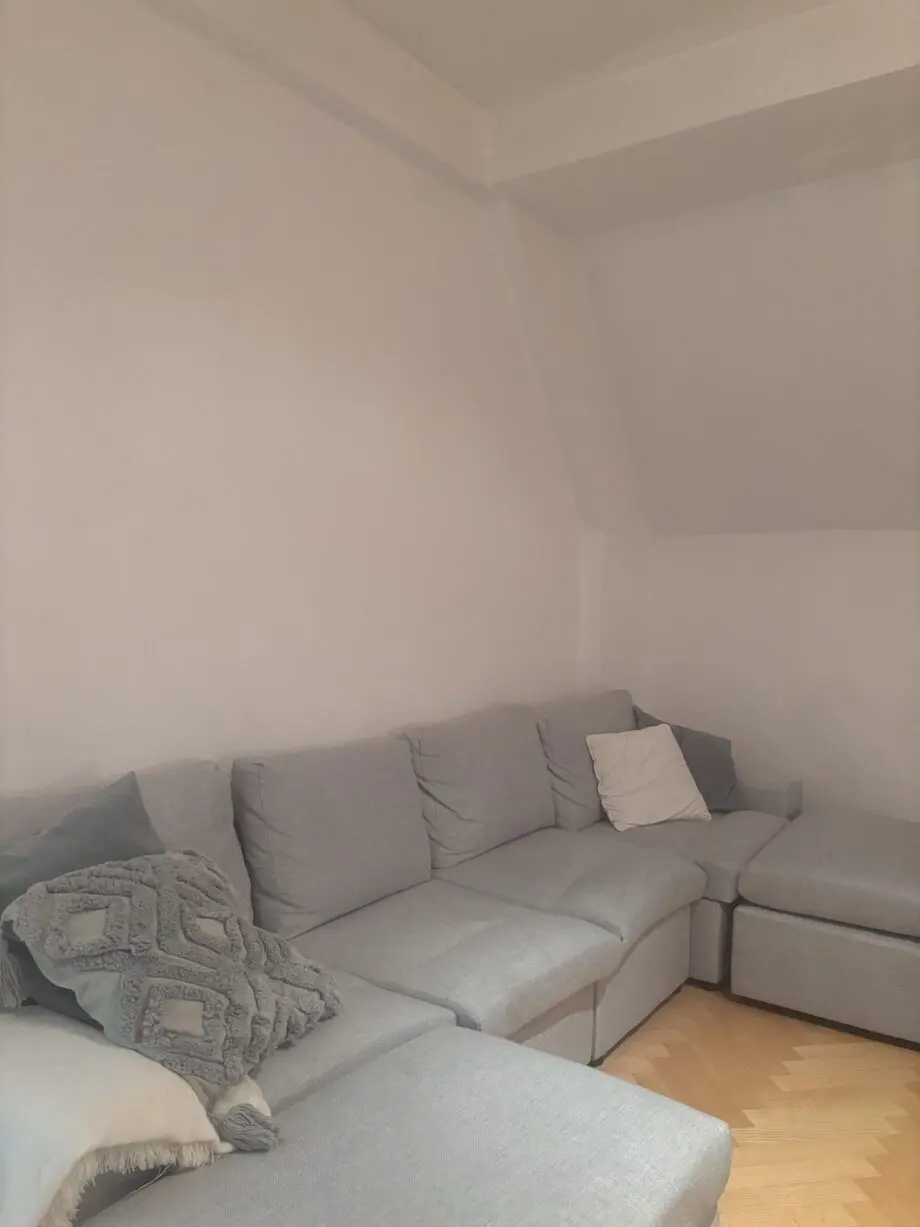 Celestia 4 seater sofa with footstools, light grey linen fabric