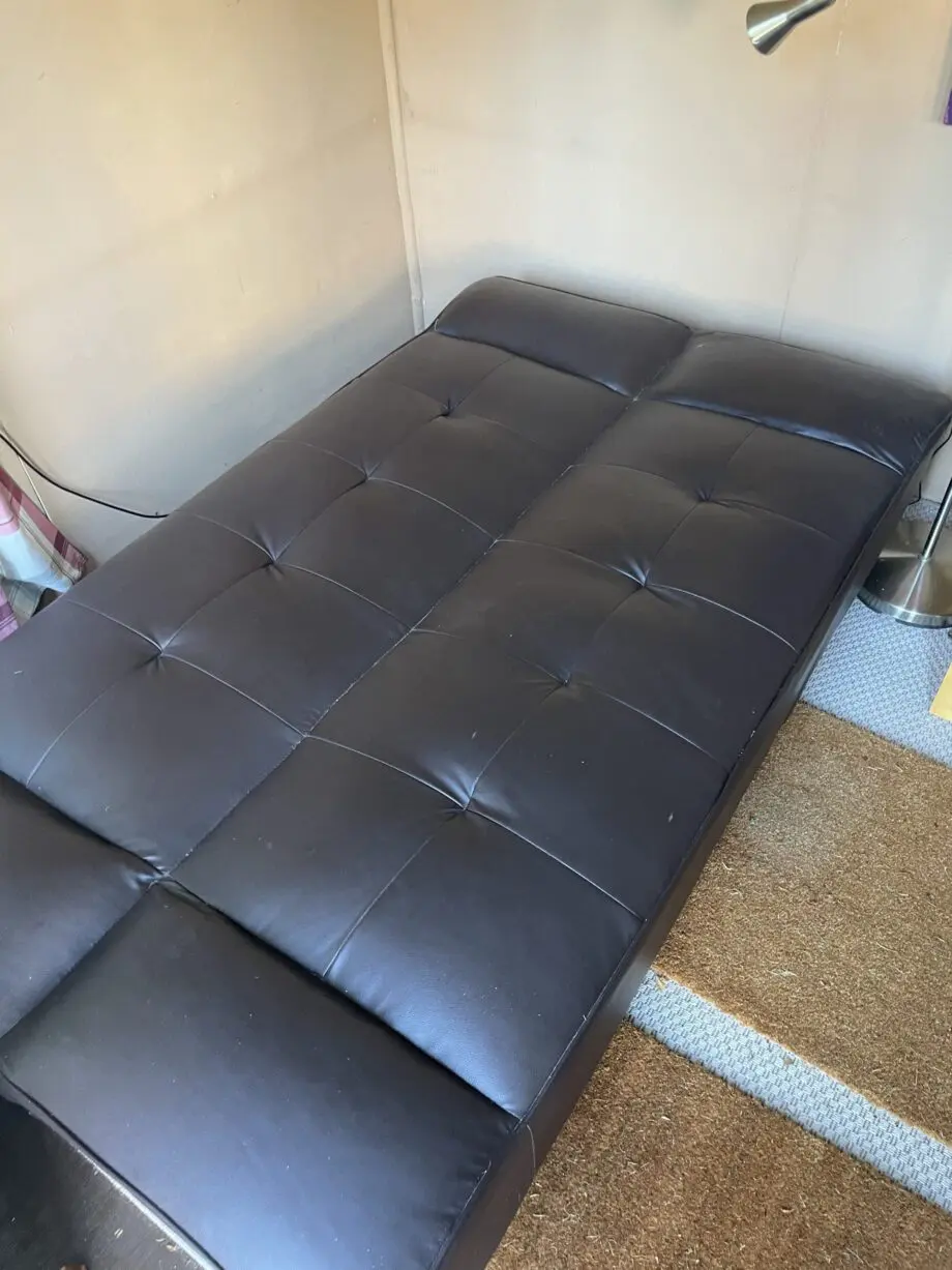 couch bed single, brown/black
