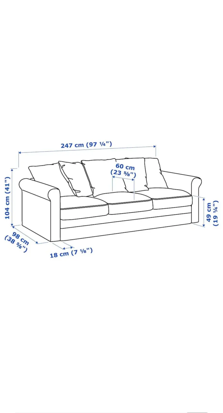Ikea 3 seat sofa