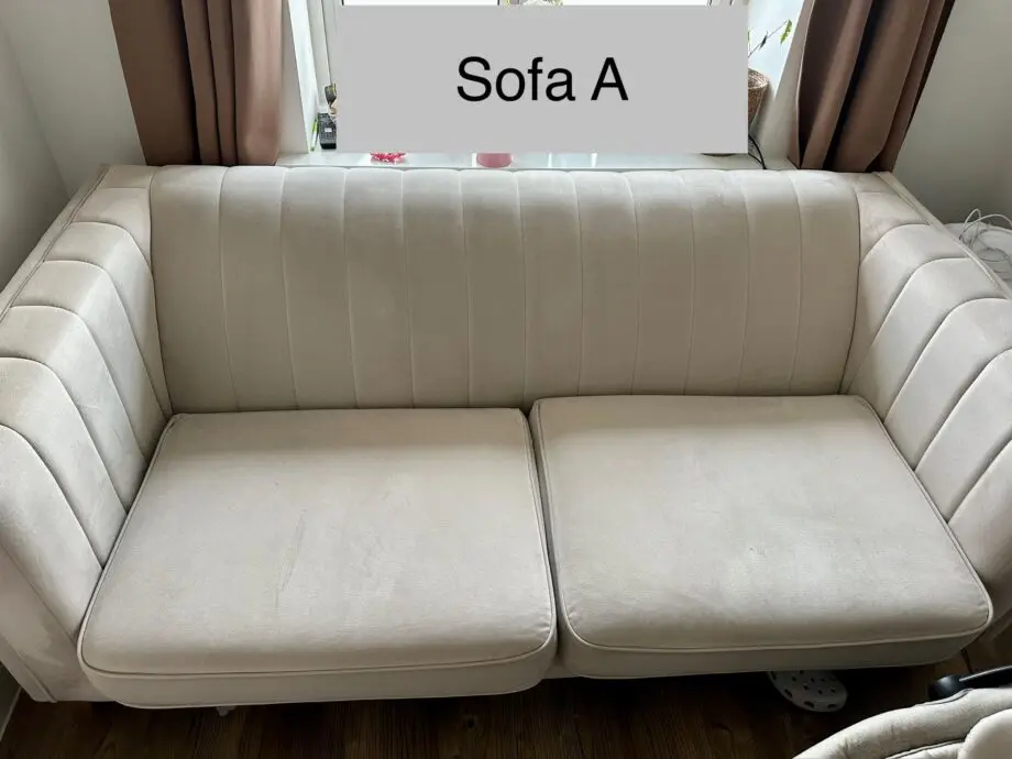 2x Sofology Beige Velvet Sofas