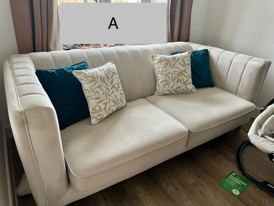 2x Sofology Beige Velvet Sofas