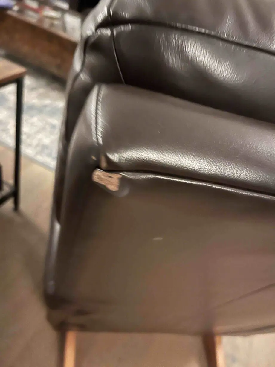 Single faux leather Recliner Armchair / sofa, Black brown, Used but in good condition, very comfortable
