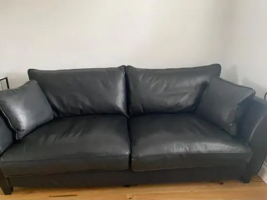 Heals torino sofa black leather