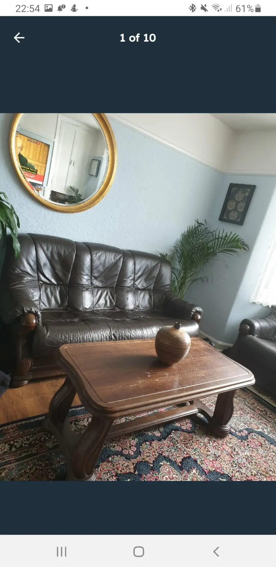 2 brown leather sofas oak handles