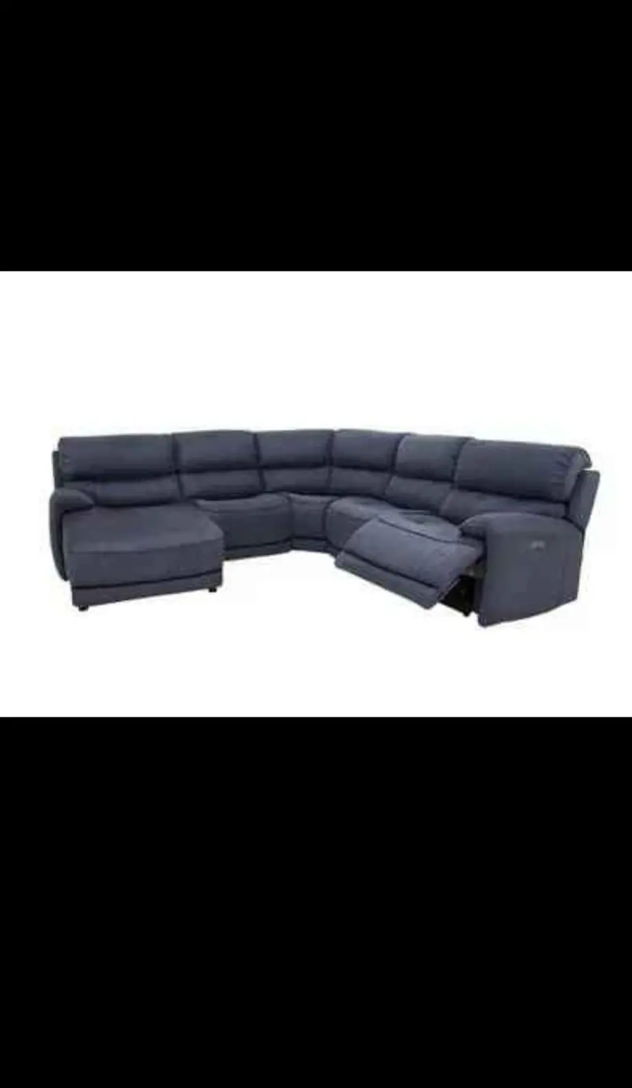 Cinema Fabric Corner Chaise Power Sofa + foot stool