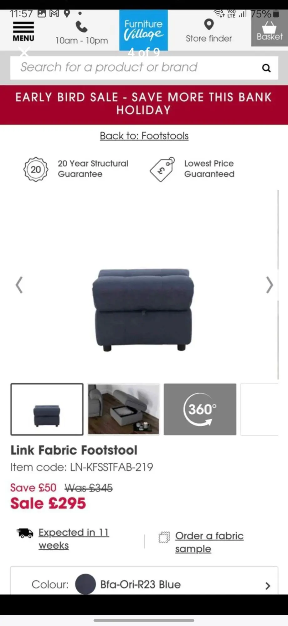 Cinema Fabric Corner Chaise Power Sofa + foot stool