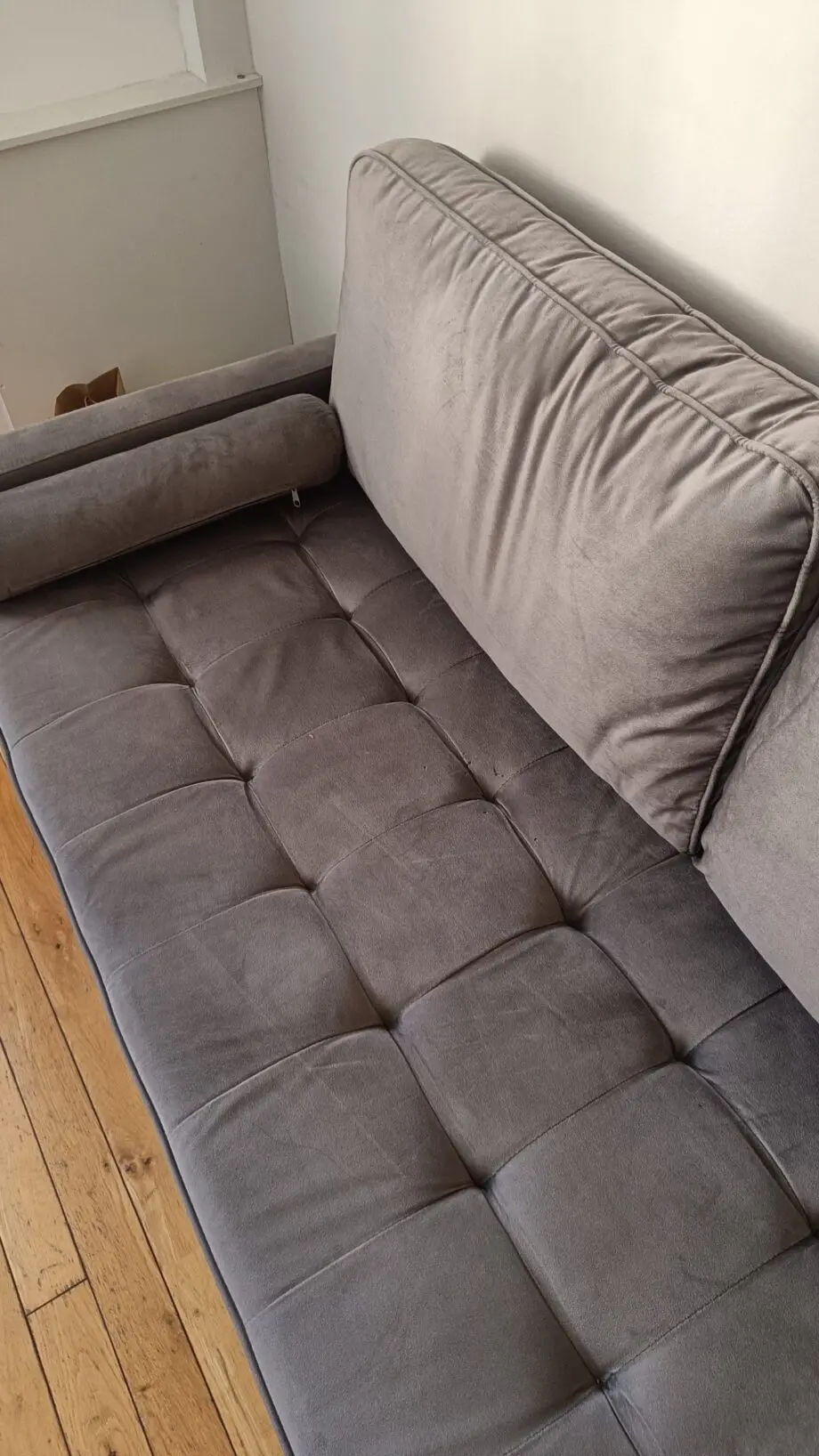 Wayfair | Enedelia 176cm Velvet Square Arm Upholstered Sofa | Grey