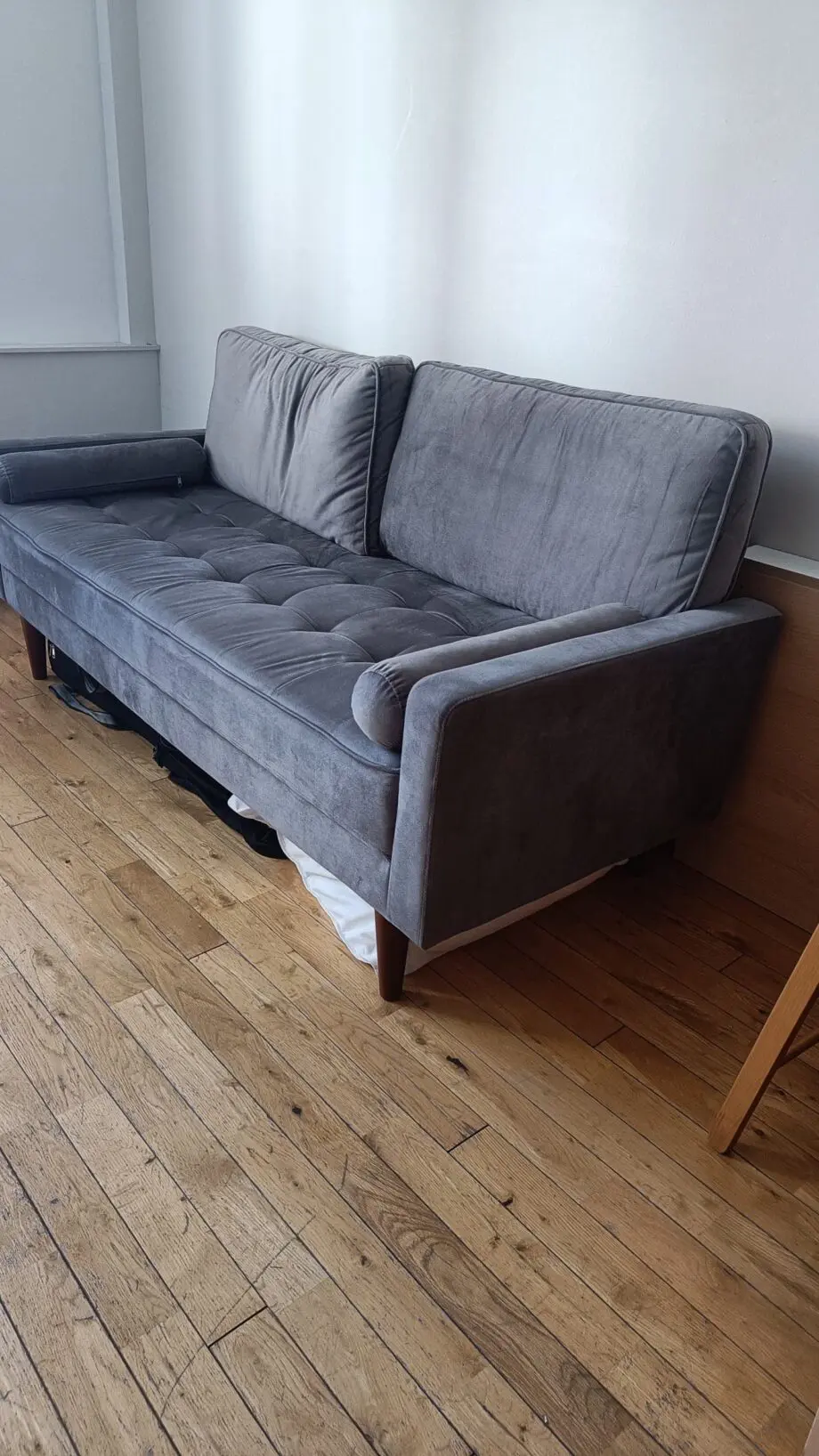 Wayfair | Enedelia 176cm Velvet Square Arm Upholstered Sofa | Grey