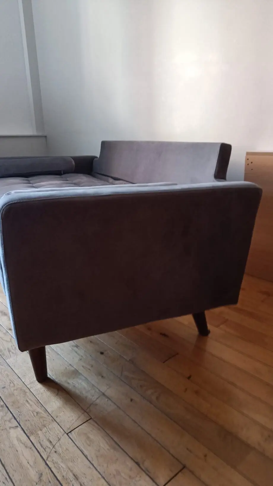Wayfair | Enedelia 176cm Velvet Square Arm Upholstered Sofa | Grey