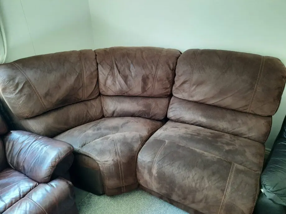 brown faux leather corner sofas