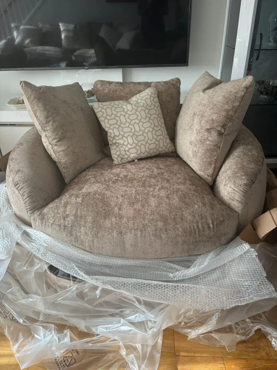 (Bespoke) Buoyant Logan 4 Seater and Swivel Chair in coco plain mink