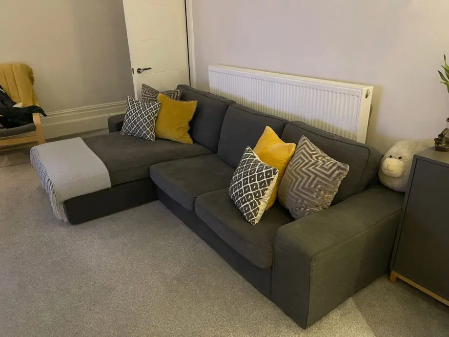 IKEA Kivik 3-seat sofa with chaise longue - dark grey