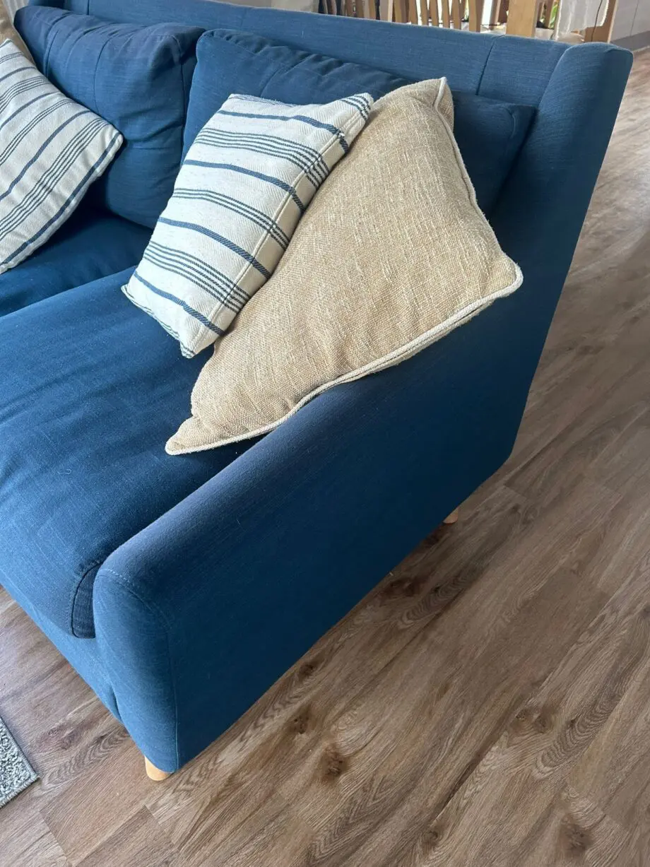 Two blue sofas