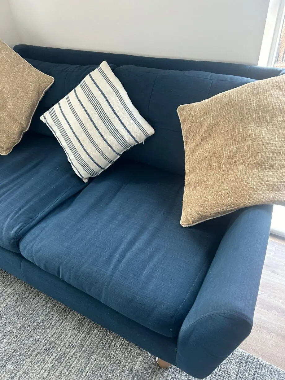 Two blue sofas