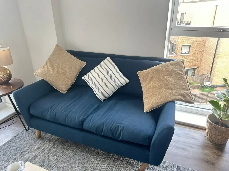 Two blue sofas