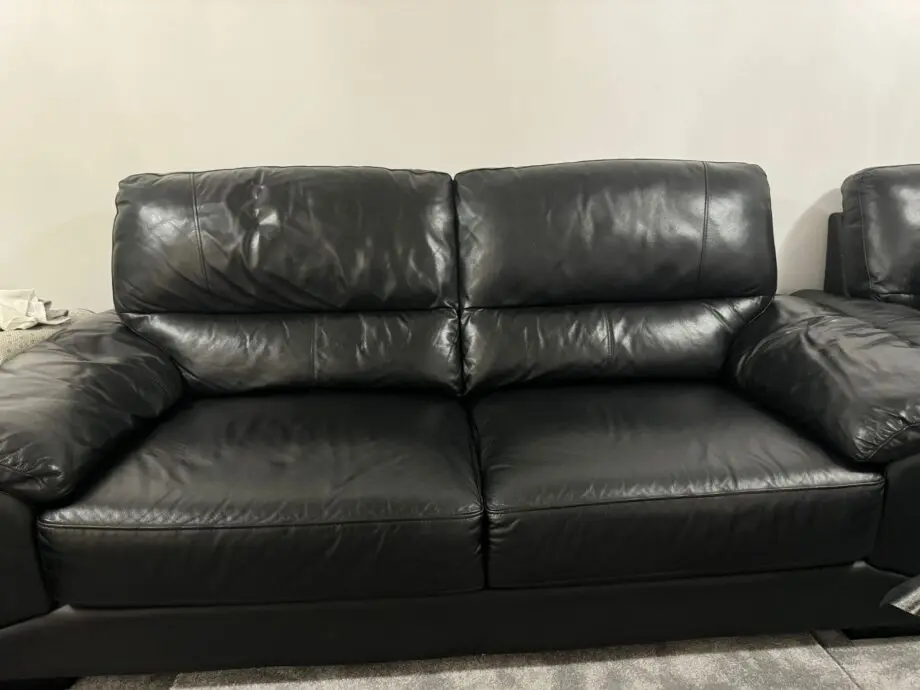 Leather black sofa