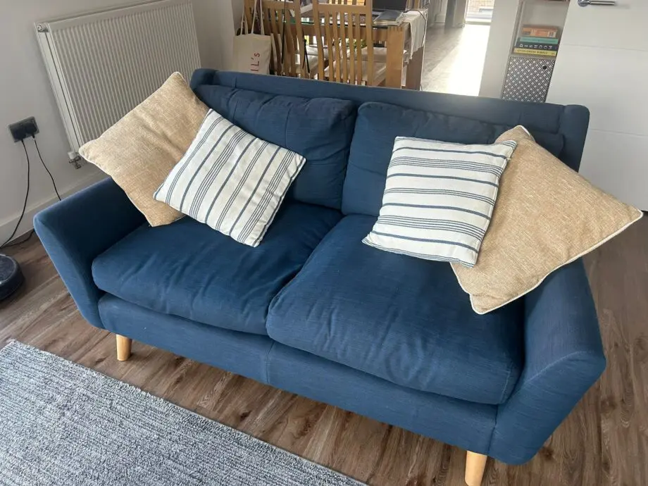 Two blue sofas