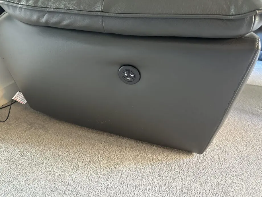 Brand new leather recliner sofas with charging outlets!