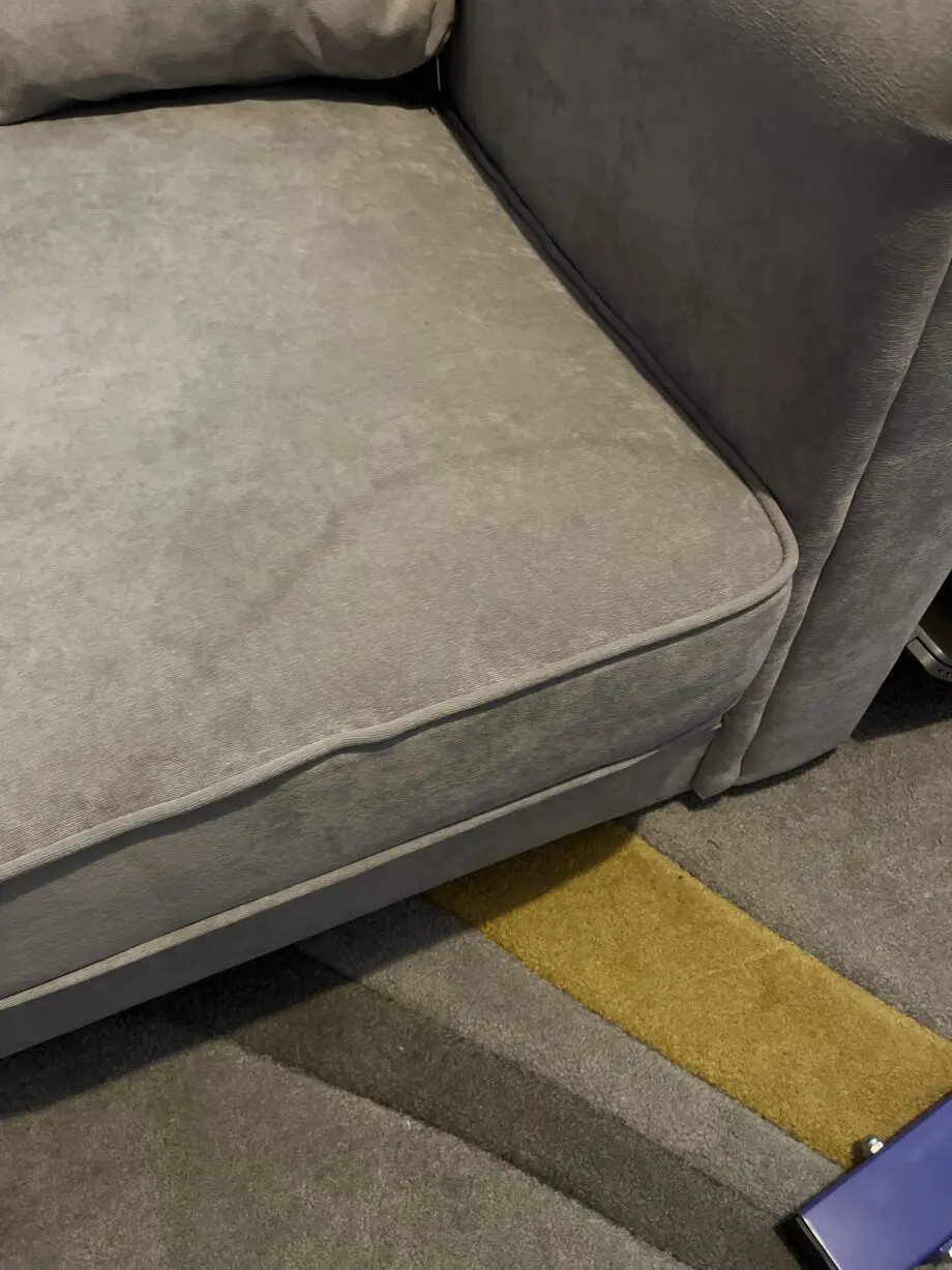 Right angle corner sofa light grey from Love sofas.