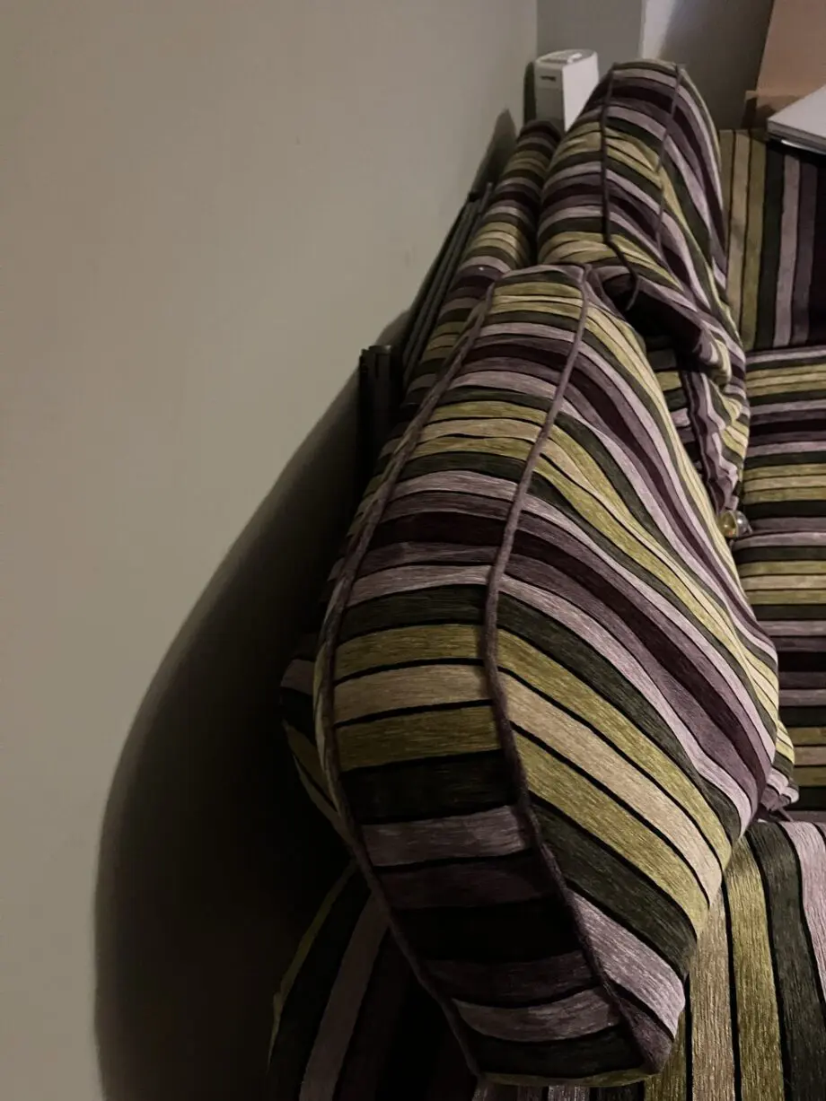 Italian Stripe large 2 seater sofa (purple, green and cream)