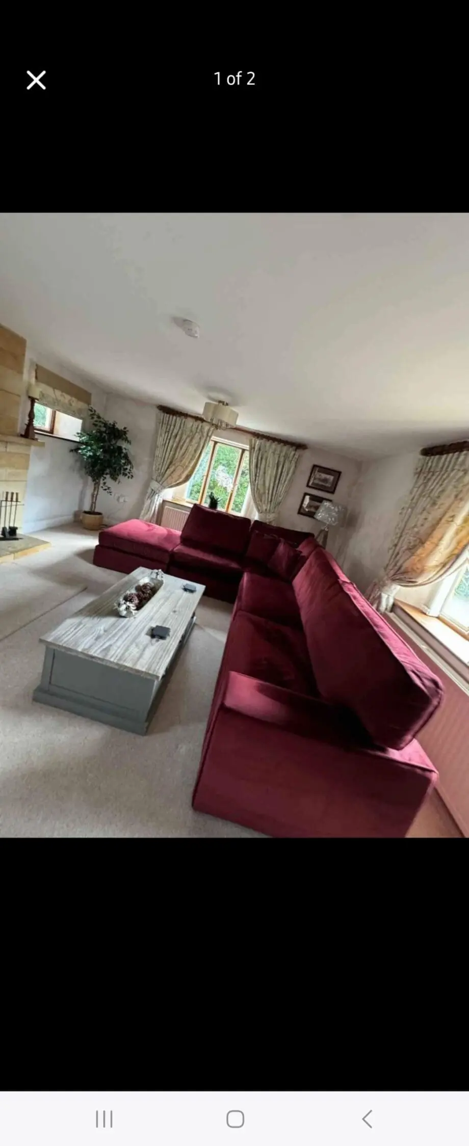 Luxury Velvet maroon double pull out spring sofa bed on legs.